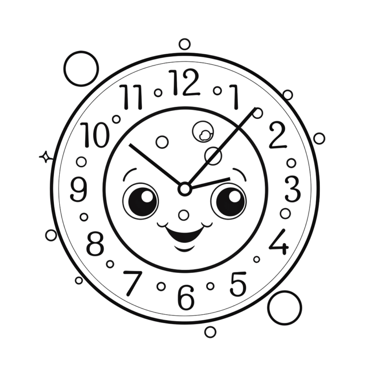 Coloring picture clock
