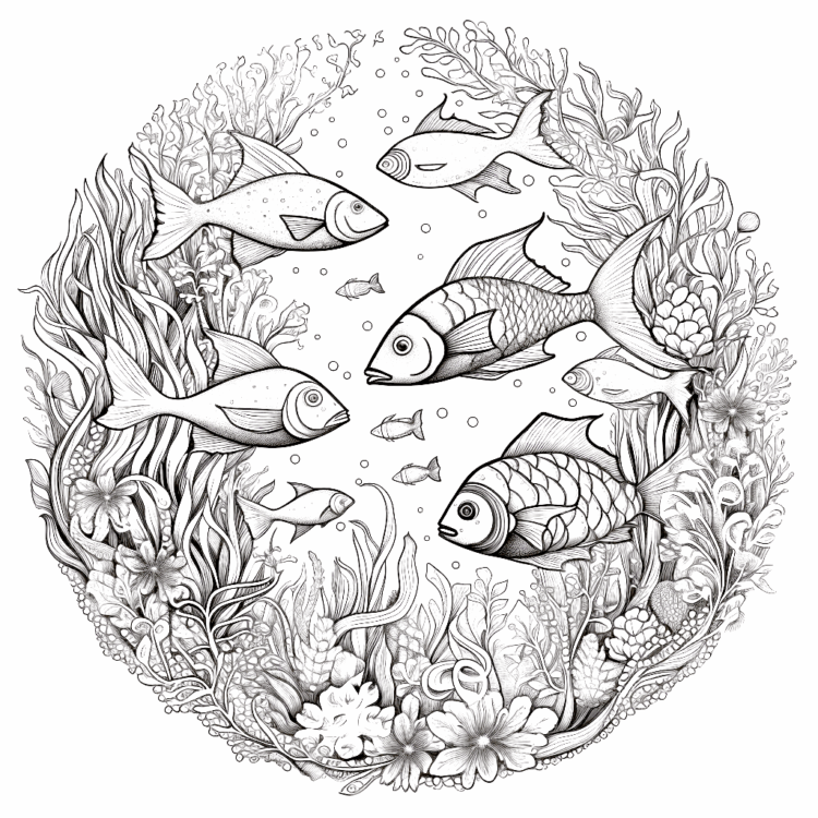 Dibujo para colorear animales acuáticos