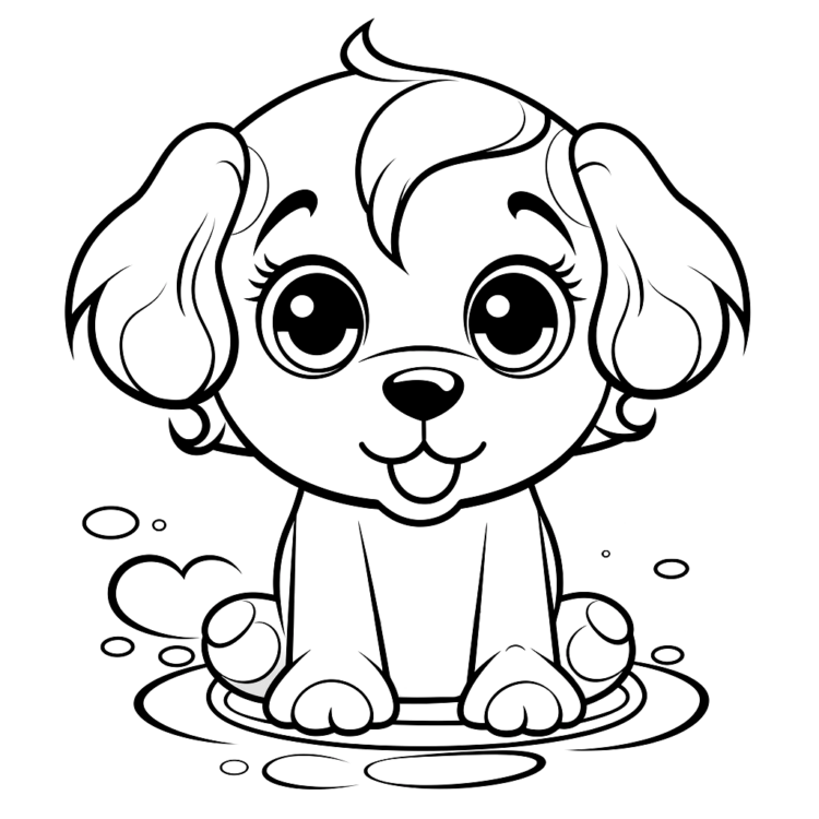 Dibujo para colorear cachorro