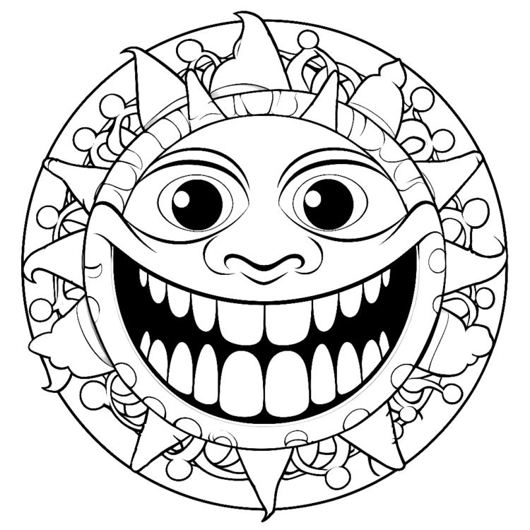 Coloring picture tooth mandala