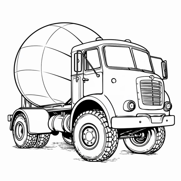 Dibujo para colorear camión hormigonera