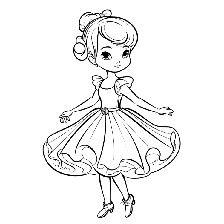 Dibujo para colorear de una bailarina