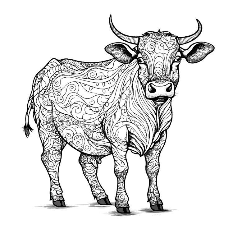 Dibujo para colorear de una vaca