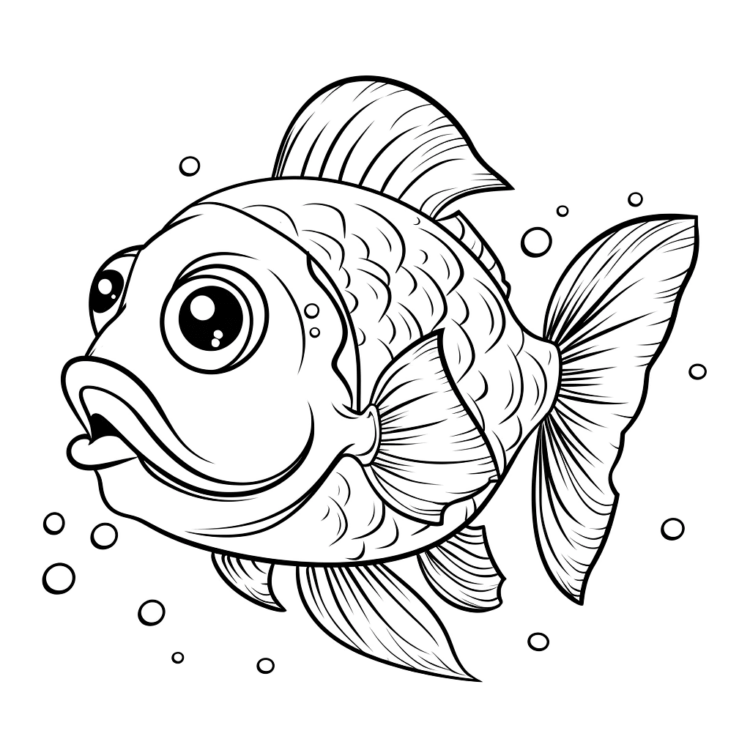 Coloring picture calm fish