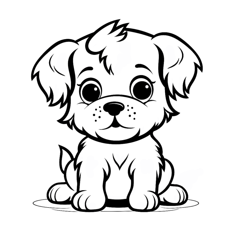 Dibujo para colorear cachorro tranquilo