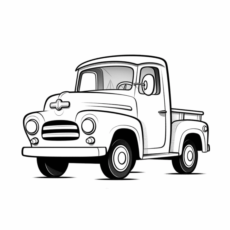 Dibujo para colorear bonita camioneta