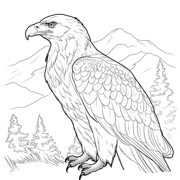 Dibujo para colorear águila