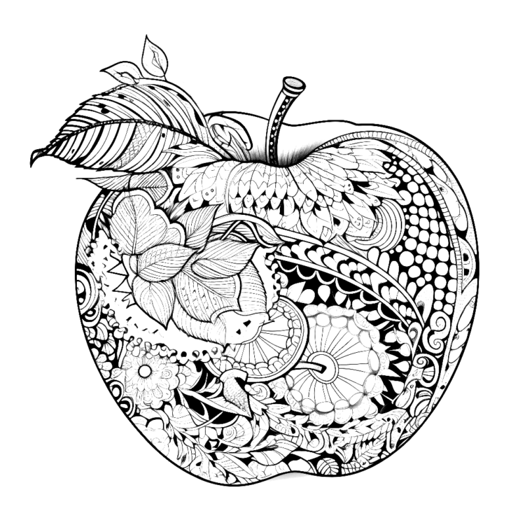 Ausmalbild Apfel Mavorlage