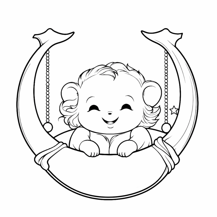 Dibujo para colorear Luna emocionada