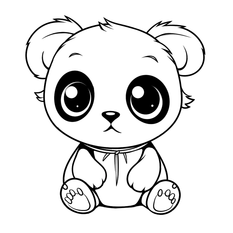 Dibujo para colorear panda bebé