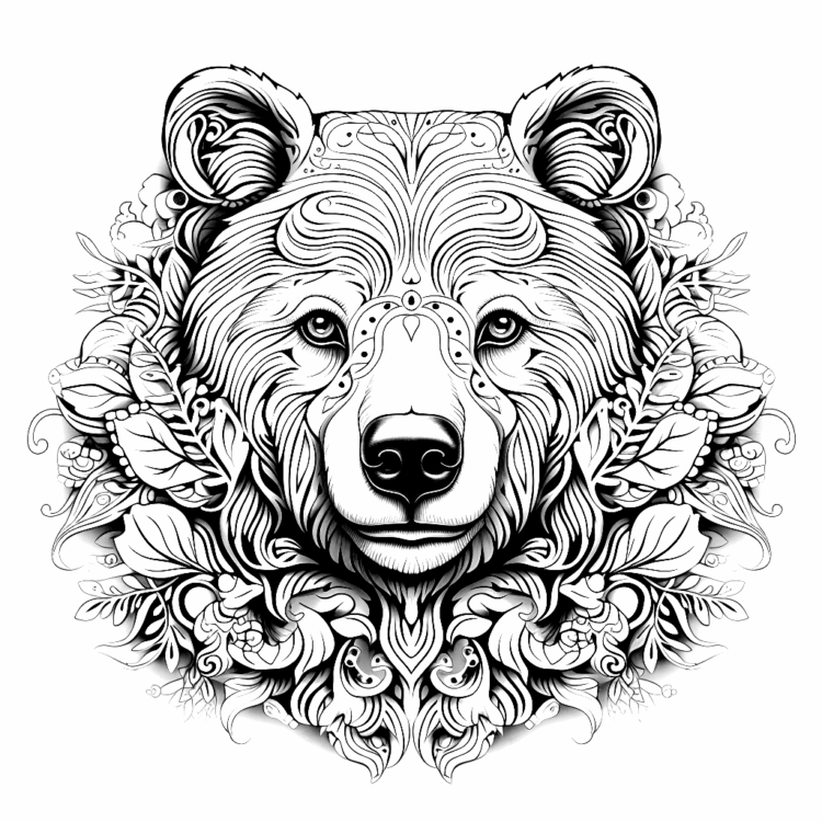 Página para colorear de un oso