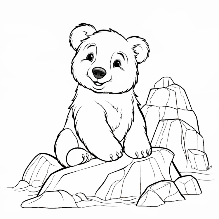 Bär auf großem Felsen