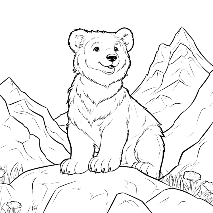 Oso y montañas
