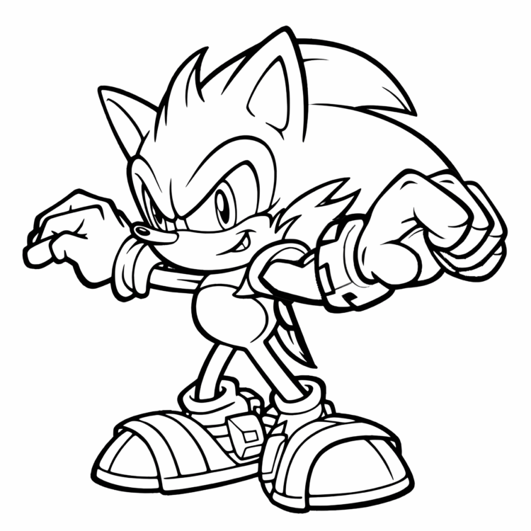 Coloring picture Blue Streak Sonic