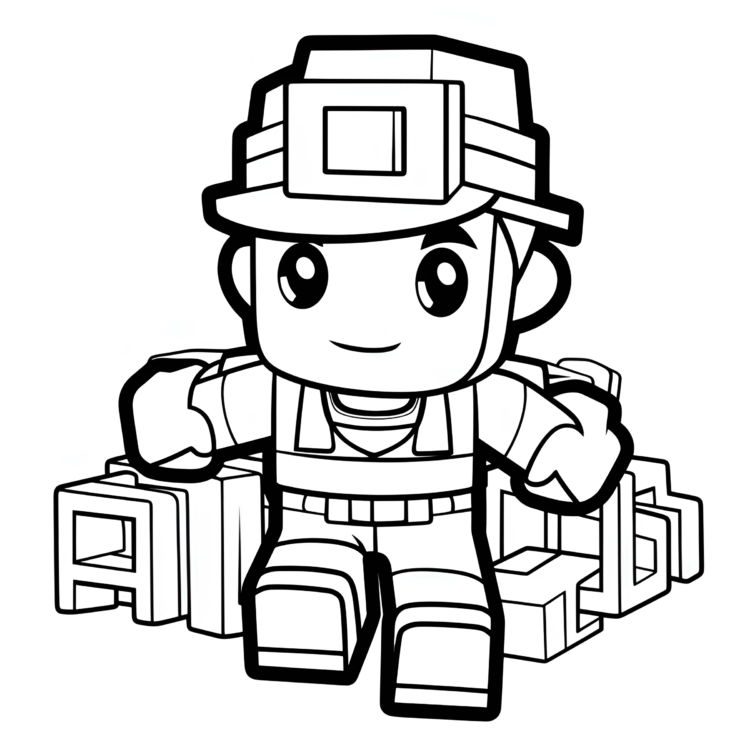 Ausmalbild Brillanter Baumeister Roblox