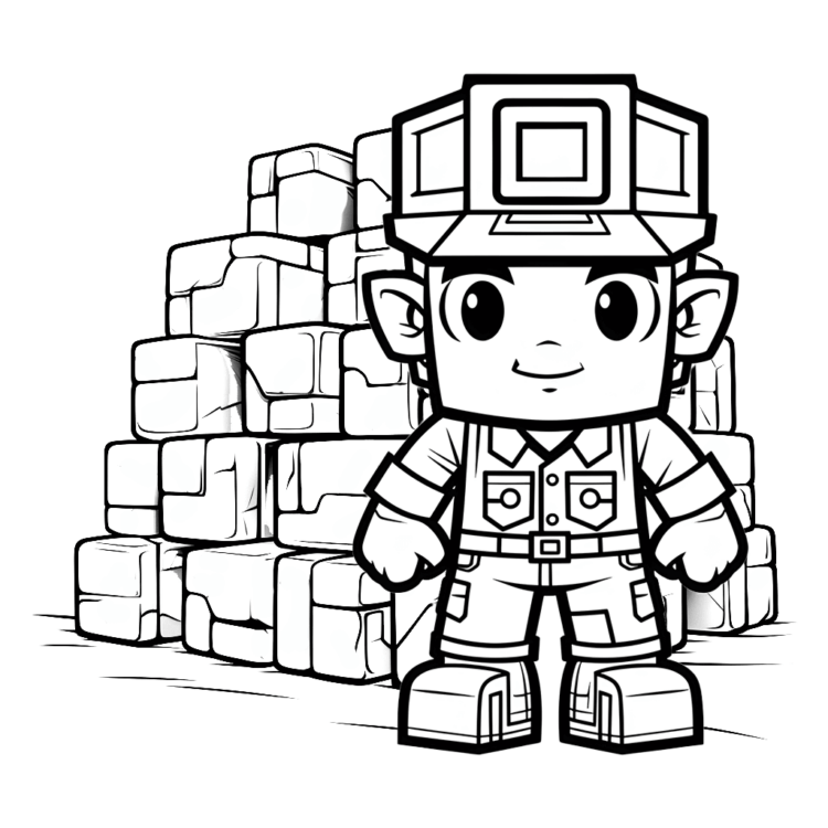 Ausmalbild Brillanter Roblox Baumeister