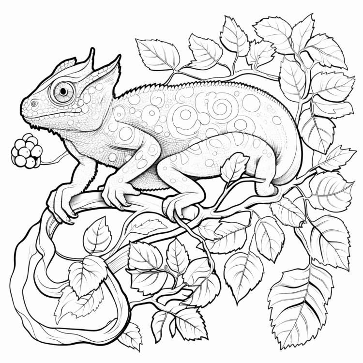 Coloring picture chameleon coloring page