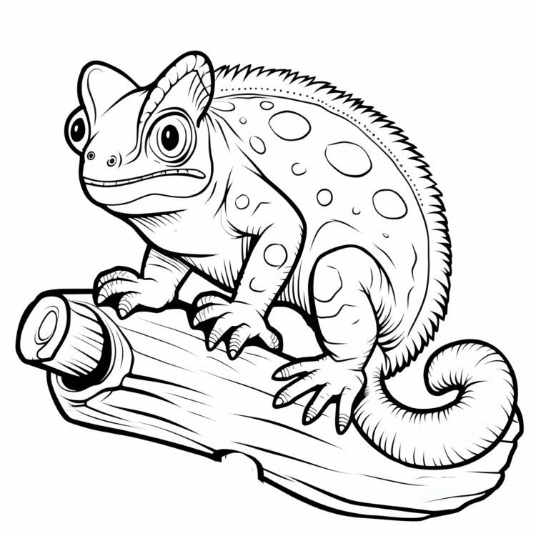 Coloring picture chameleon