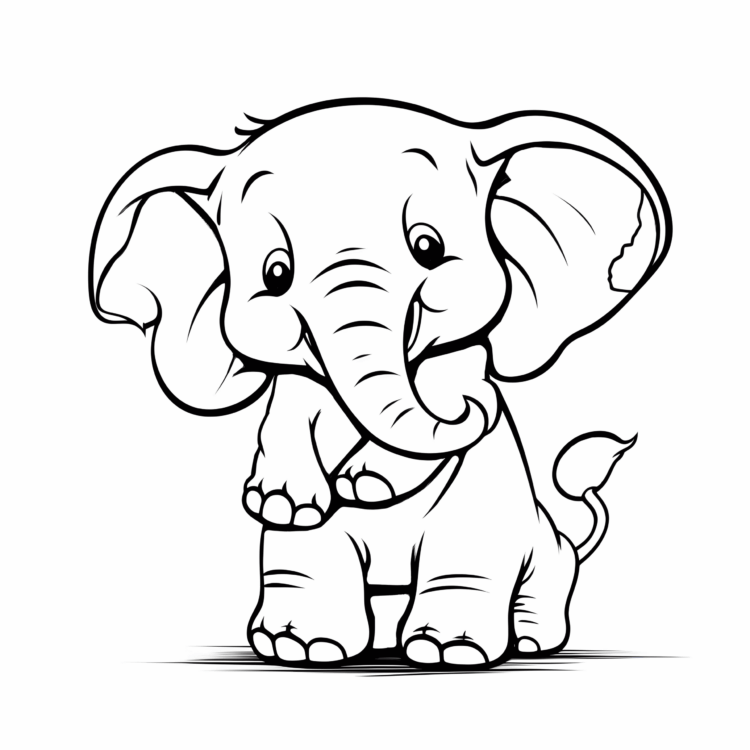 Coloring picture charming elephant