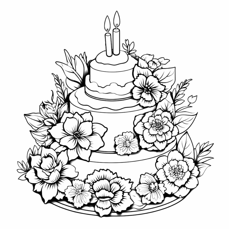 Dibujo para colorear Pastel cremoso Pastel formal