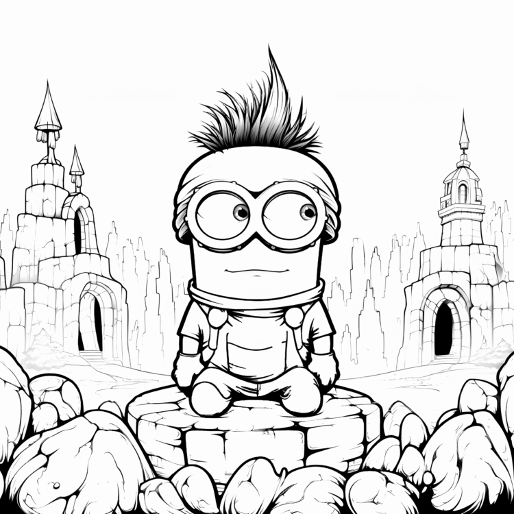 Coloring picture Dizzy Doodle Minion