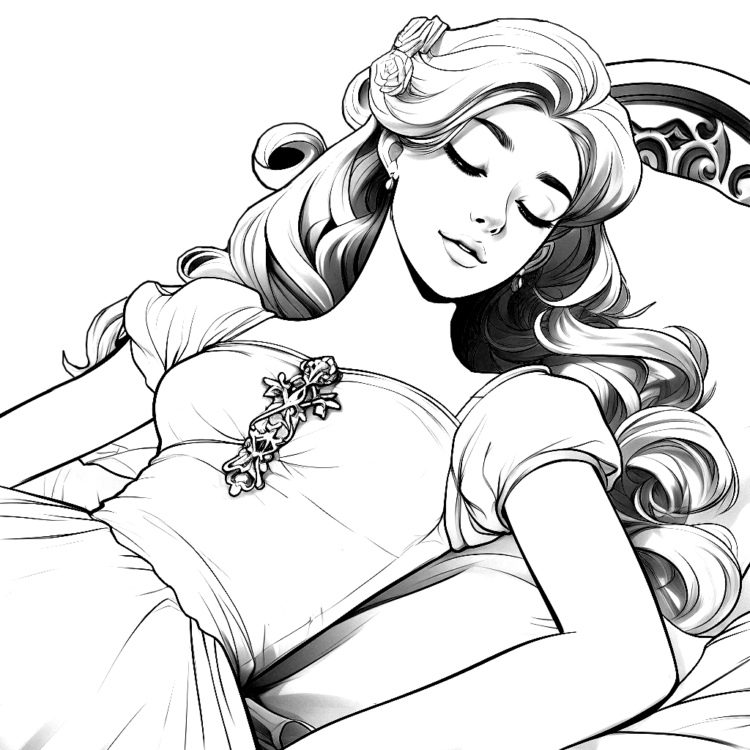 Dibujo para colorear La Bella Durmiente