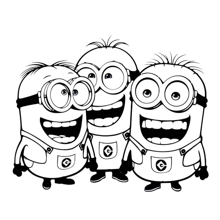 Dibujo para colorear Tres Minions