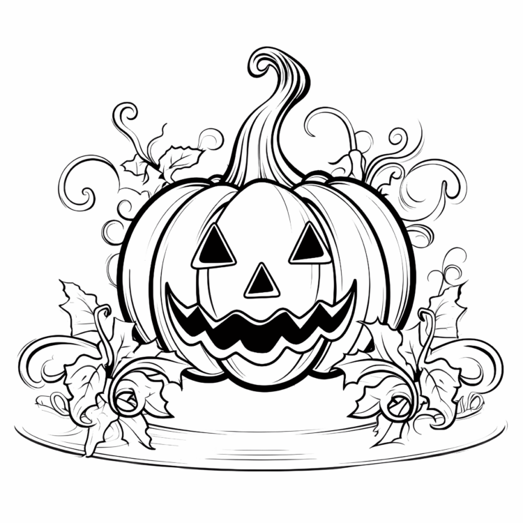 Elegant pumpkin coloring page