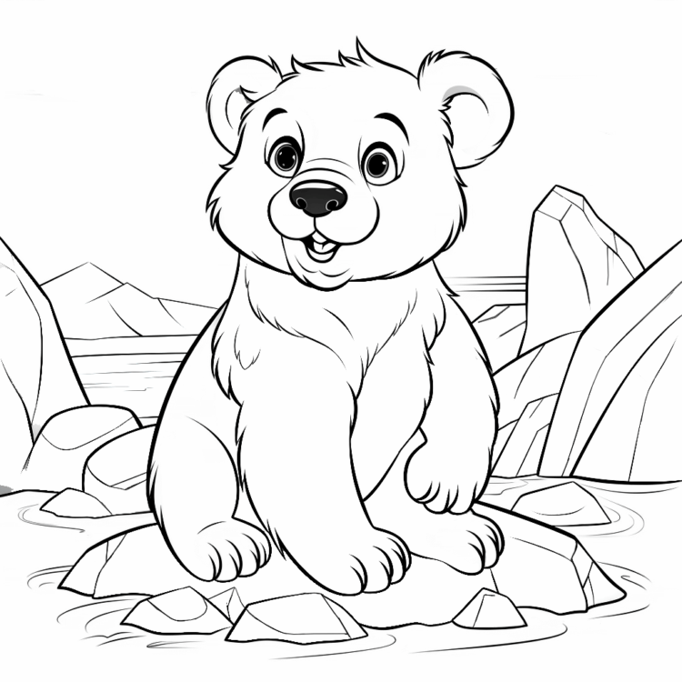 Coloring picture Fluffy bear