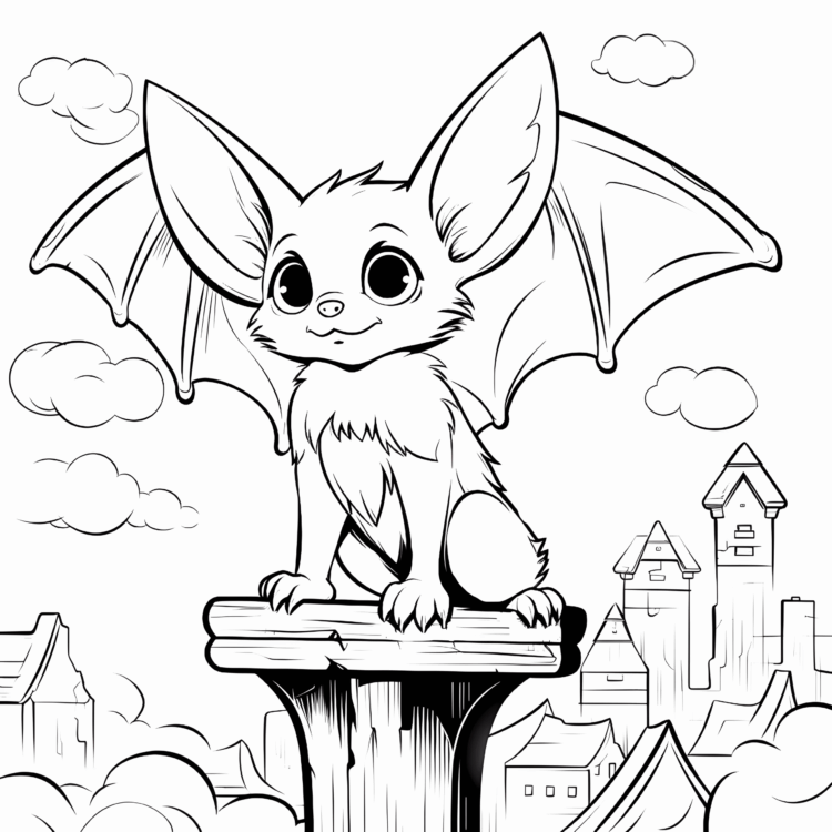 Ausmalbild Fledermaus