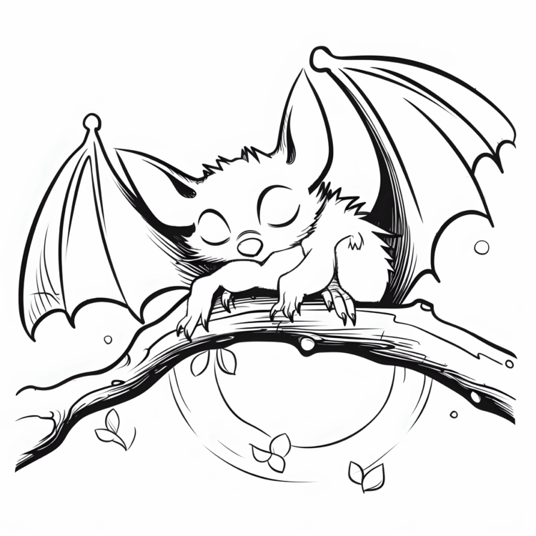 Flying bat coloring page
