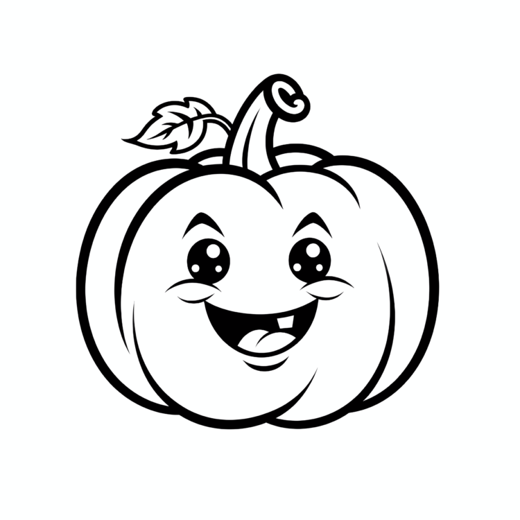 Coloring picture cheeky pumpkin