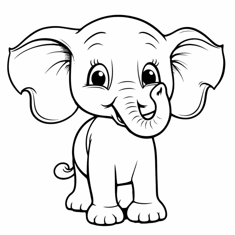 Coloring page Friendly elephant