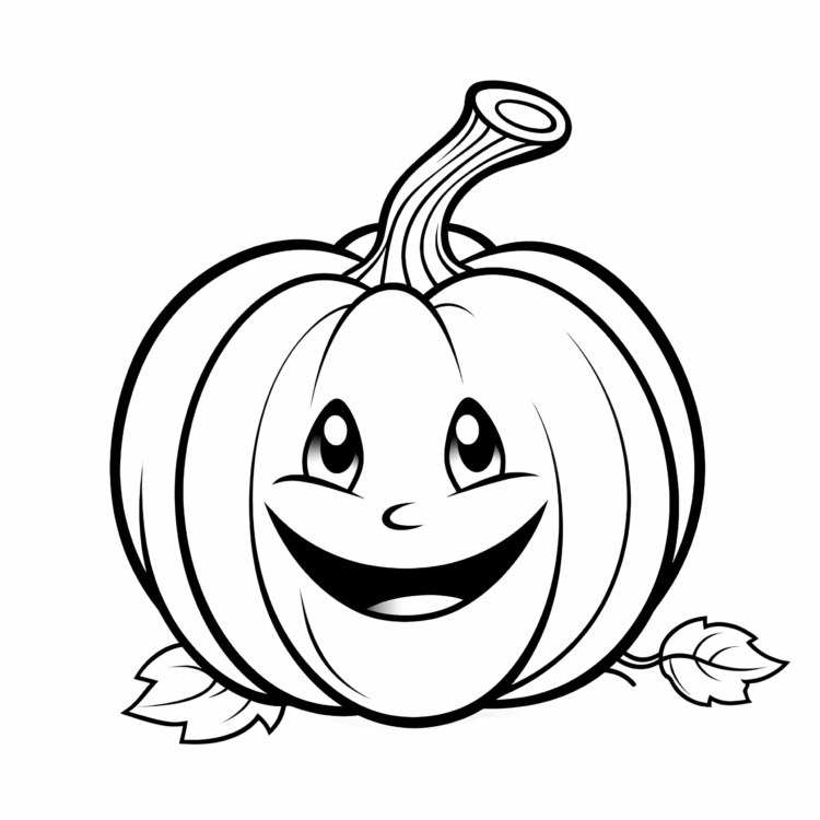 Friendly pumpkin face coloring page