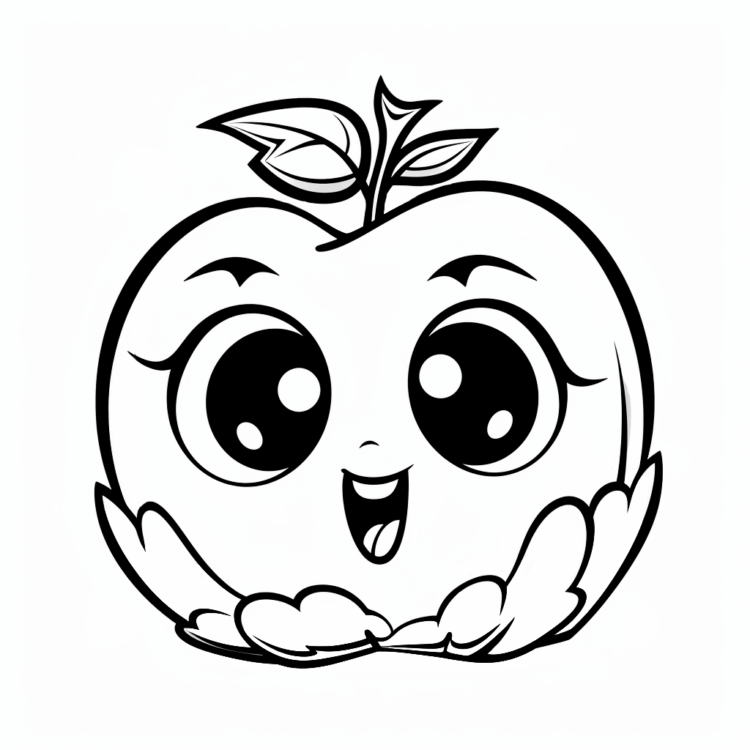 Ausmalbild Fröhlicher Apfel