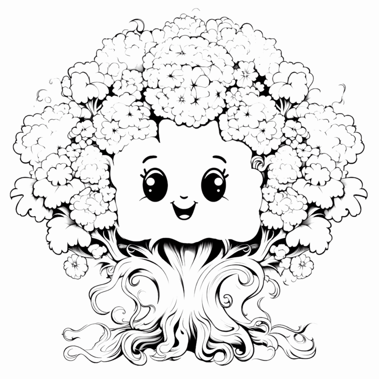 Dibujo para colorear Árbol alegre
