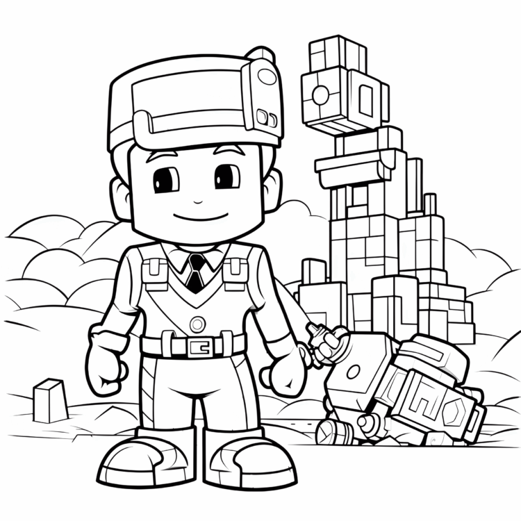 Ausmalbild Fröhlicher Gauner Roblox