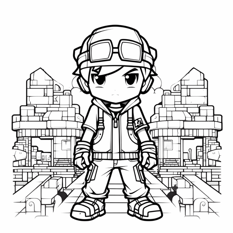 Coloring picture Happy Hopper Roblox