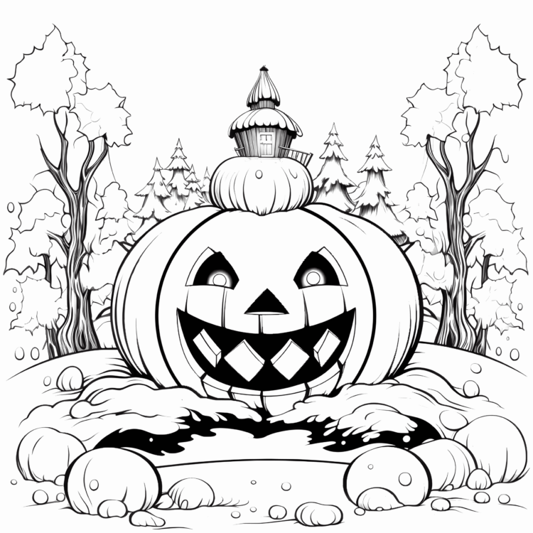 Dibujo para colorear Jack-o-Lantern Feliz
