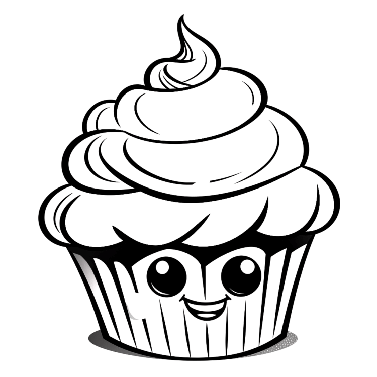 Ausmalbild Gefrosteter Cupcake