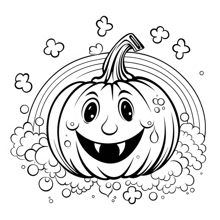 Spooky pumpkin coloring page