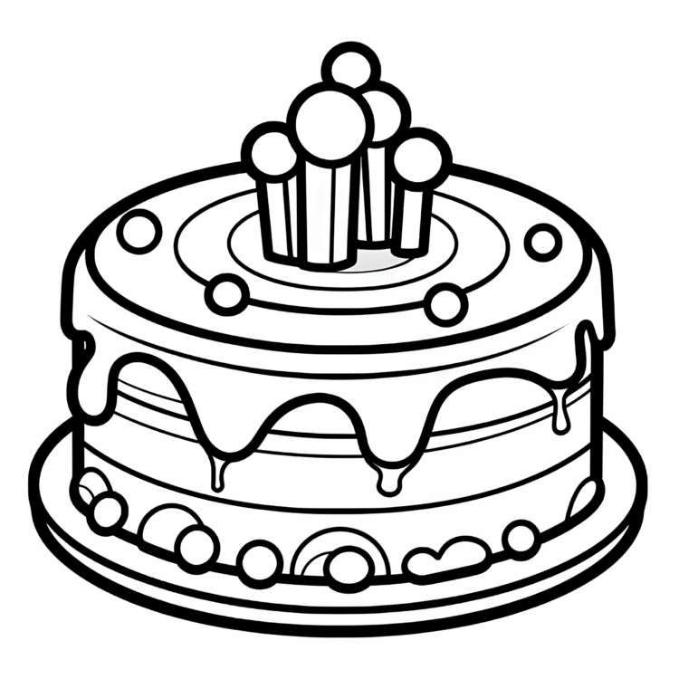 Página para colorear pasteles suave y cremosa