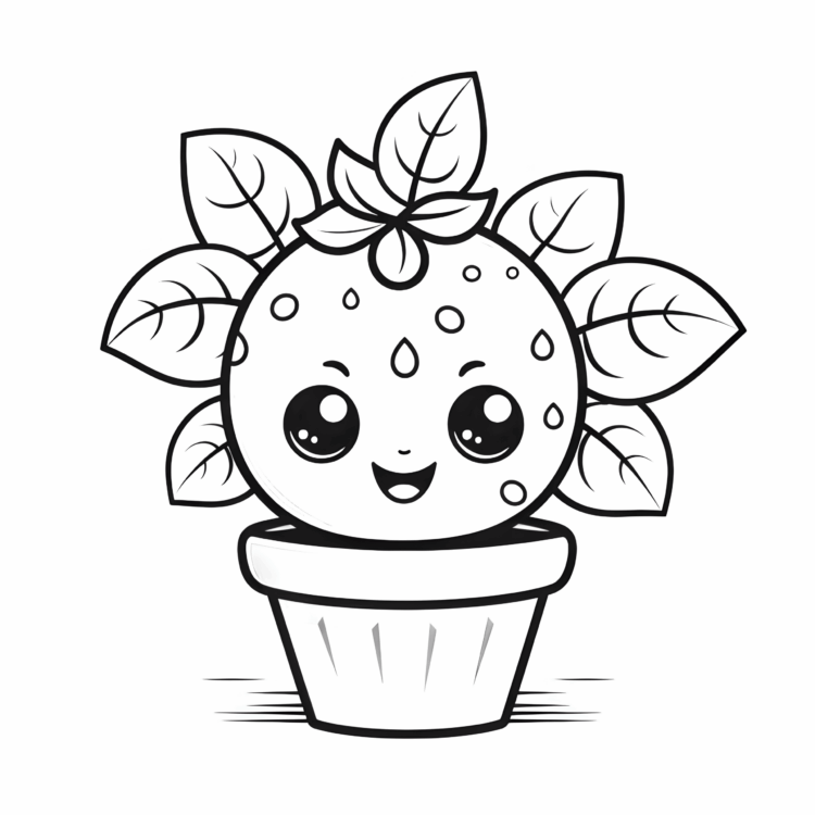 Dibujo para colorear Baya arbustiva de mirada fija