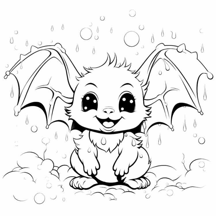 Coloring picture happy bat