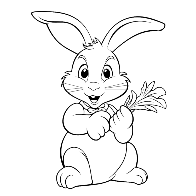 Coloring picture lucky rabbit