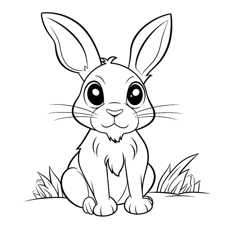 Dibujo para colorear conejo grande