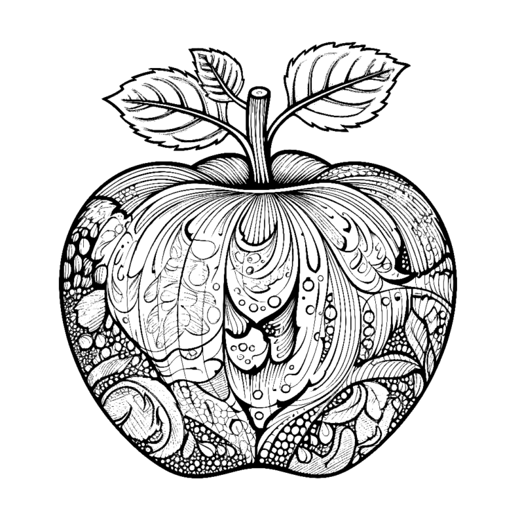 Ausmalbild Guter Apfel