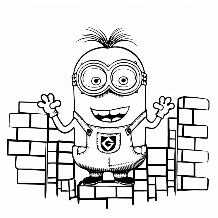 Happy Hopper Minion coloring page