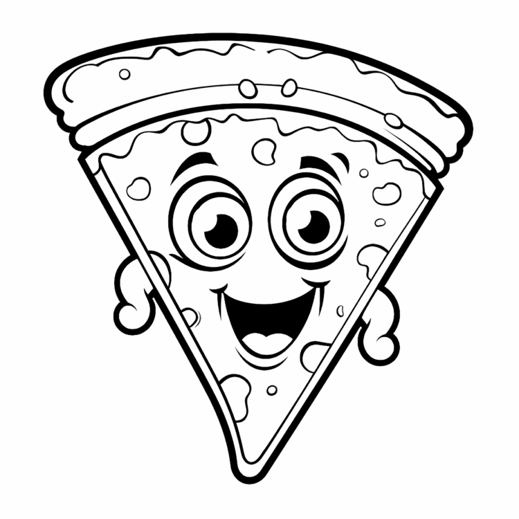 Dibujo para colorear Porción de pizza furtiva