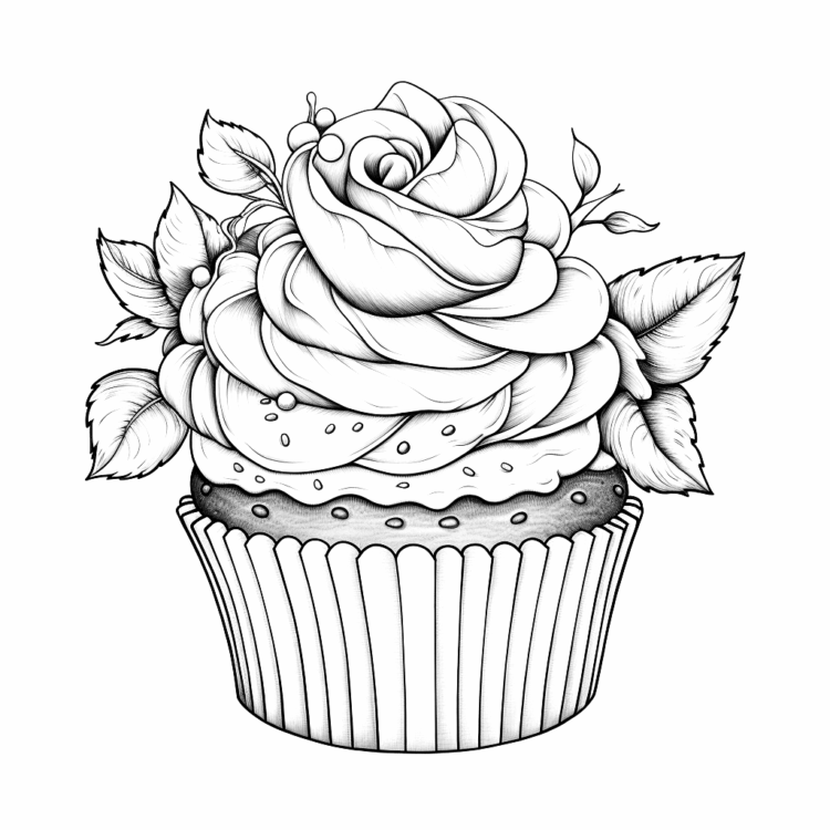 Dibujo para colorear Cupcake bonito